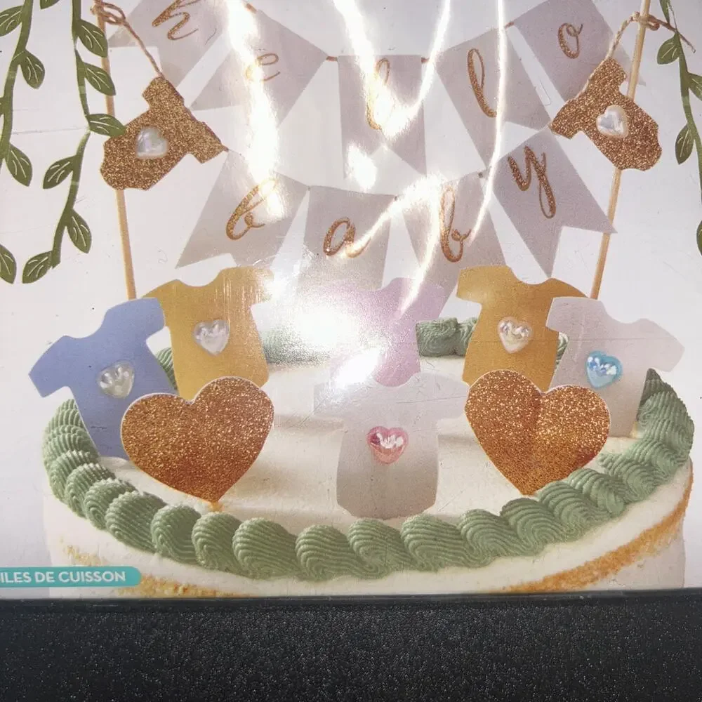 New NWT Celebrate It Hello Baby Cake Topper Set Baby Shower 16 Piece
